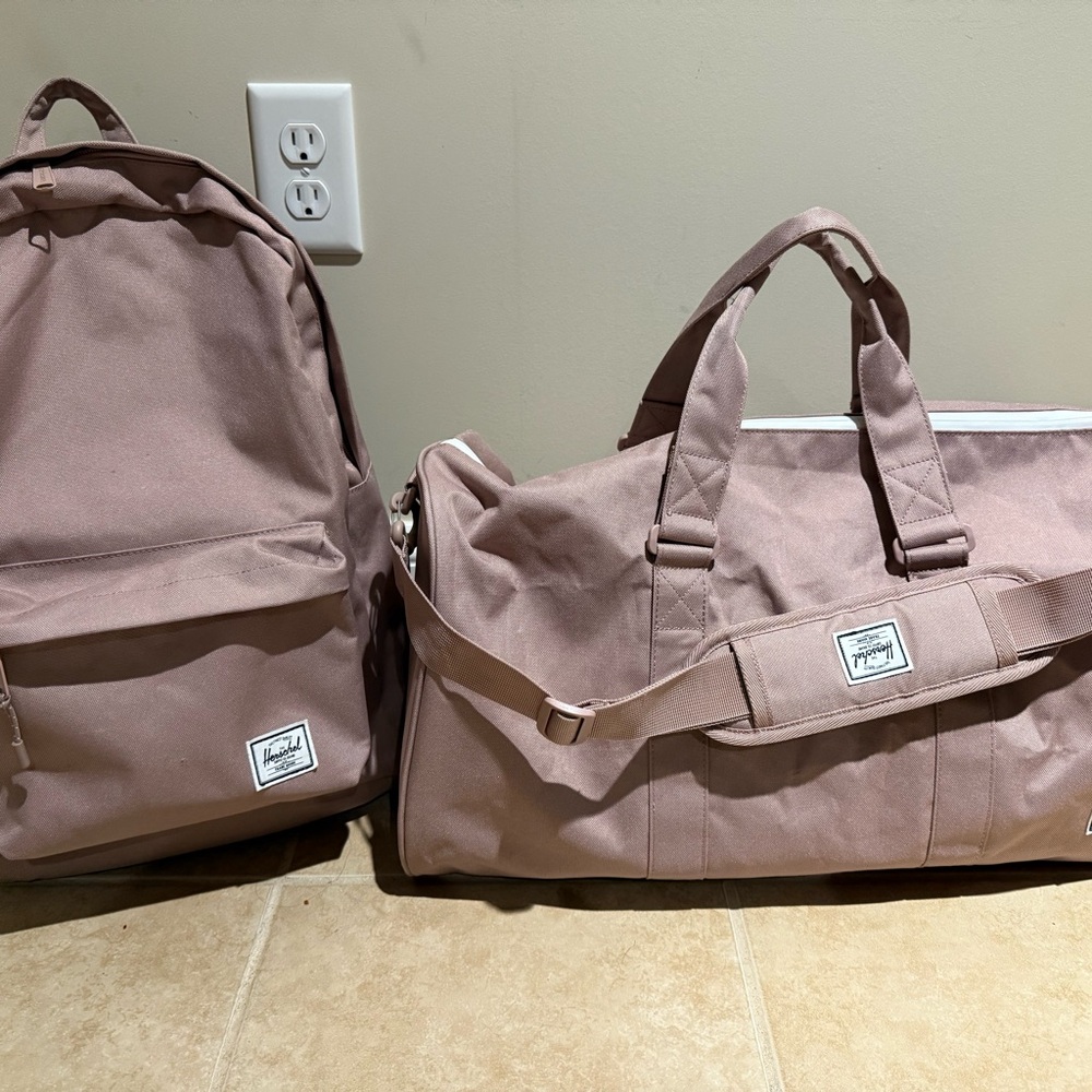 Herschel Supply Company Dusty Pink Backpack and Duffel Set